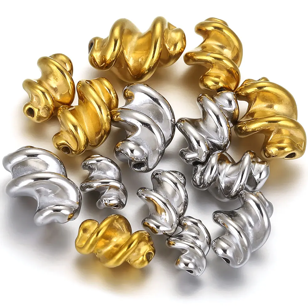 5 шт., позолоченные нерегулярные витые бусины из нержавеющей стали, свободные металлические большие бусины-разделители для рукоделия, изготовления ювелирных изделий, браслет «сделай сам» 
5 шт., позолоченные нерегулярные витые бусины из нержавеющей стали, свободные металлические большие бусины-разделители для рукоделия, изготовления ювелирных изделий, браслет «сделай сам»
