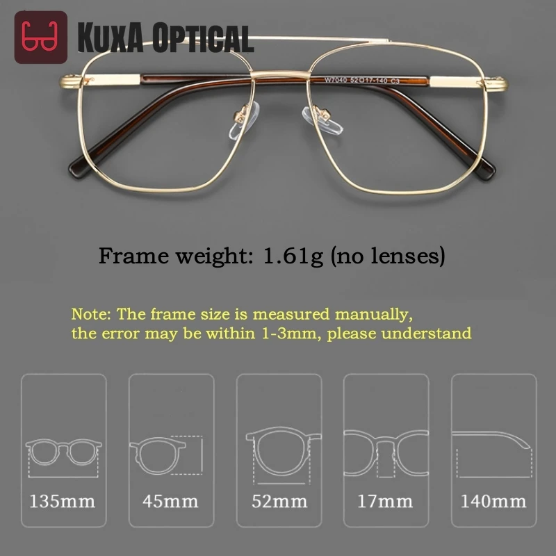 XUKA Men and Women Pilot Optical Prescription Glasses Retro Small Progressive Multifocal Eyeglasses Size Myopia Hyperopia
XUKA Men and Women Pilot Optical Prescription Glasses Retro Small Progressive Multifocal Eyeglasses Size Myopia Hyperopia