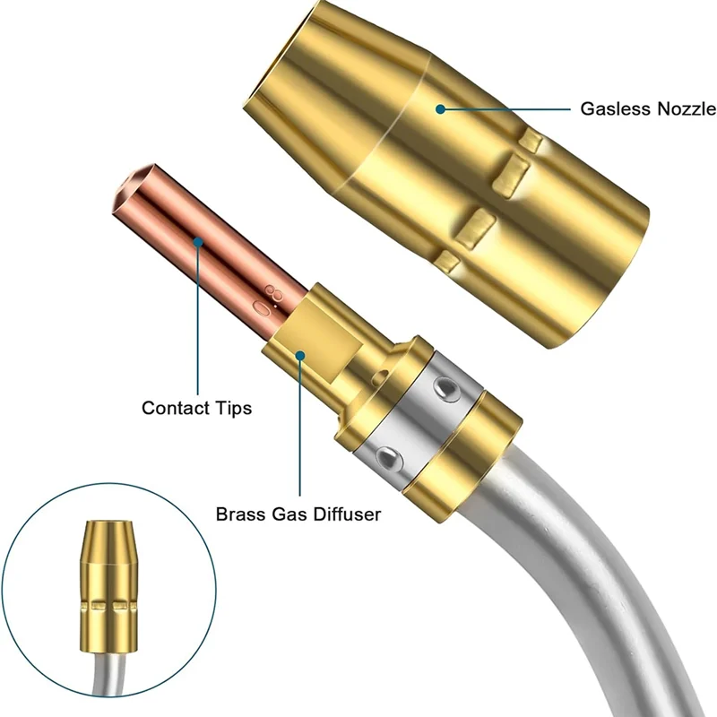 Classy-MIG Welding Gunaccessory Kit, 0.030Inch Contact Tips Gasless Nozzle Diffuser Compatible M-100/150Hobart H-9/10 Welder
Classy-MIG Welding Gunaccessory Kit, 0.030Inch Contact Tips Gasless Nozzle Diffuser Compatible M-100/150Hobart H-9/10 Welder