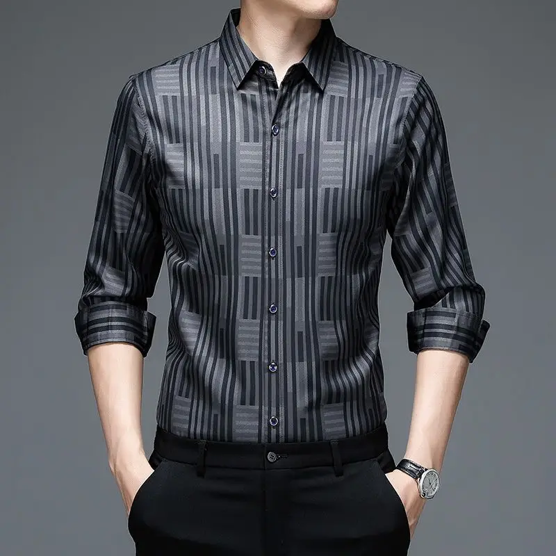 Men's Long-sleeved High-end Thin High-end Shirt Slim-fit Inch Clothes Korean Style
Men's Long-sleeved High-end Thin High-end Shirt Slim-fit Inch Clothes Korean Style