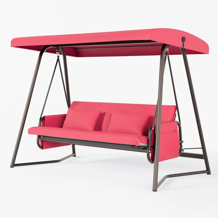 Outdoor Patio 3 seaters Metal Swing Chair Swing bed with Cushion and Adjustable Canopy Red Color
Outdoor Patio 3 seaters Metal Swing Chair Swing bed with Cushion and Adjustable Canopy Red Color