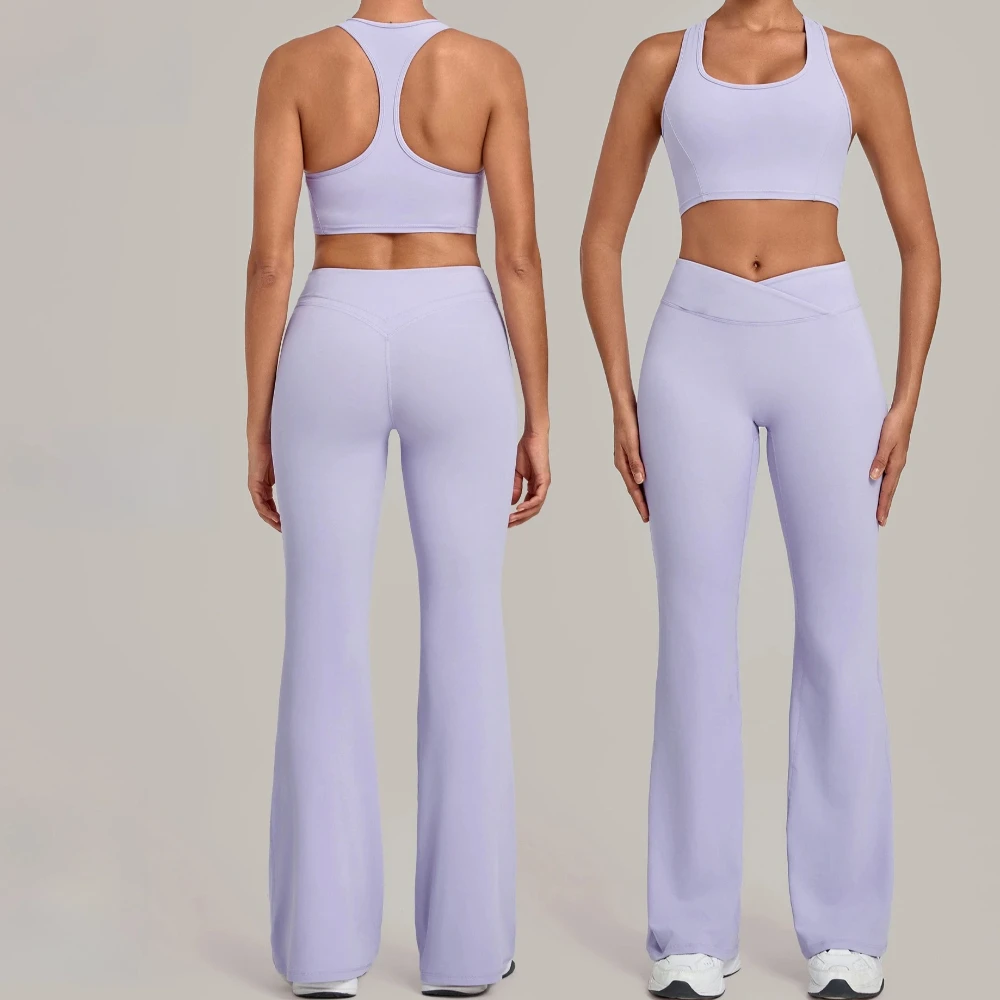 Gym Workout Sportswear Breathable High-stretch Women's Yoga Sets Quick-dry Workout Tank Top + Flare Leggings Two-piece Outfit
Gym Workout Sportswear Breathable High-stretch Women's Yoga Sets Quick-dry Workout Tank Top + Flare Leggings Two-piece Outfit