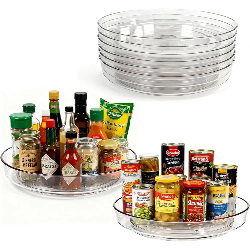 10-дюймовая прозрачная пластиковая вращающаяся подставка (Lazy Susan) без BPA с поворотом на 360 градусов для организации хранения в кухонных шкафах, кладовках и на столешницах
10-дюймовая прозрачная пластиковая вращающаяся подставка (Lazy Susan) без BPA с поворотом на 360 градусов для организации хранения в кухонных шкафах, кладовках и на столешницах