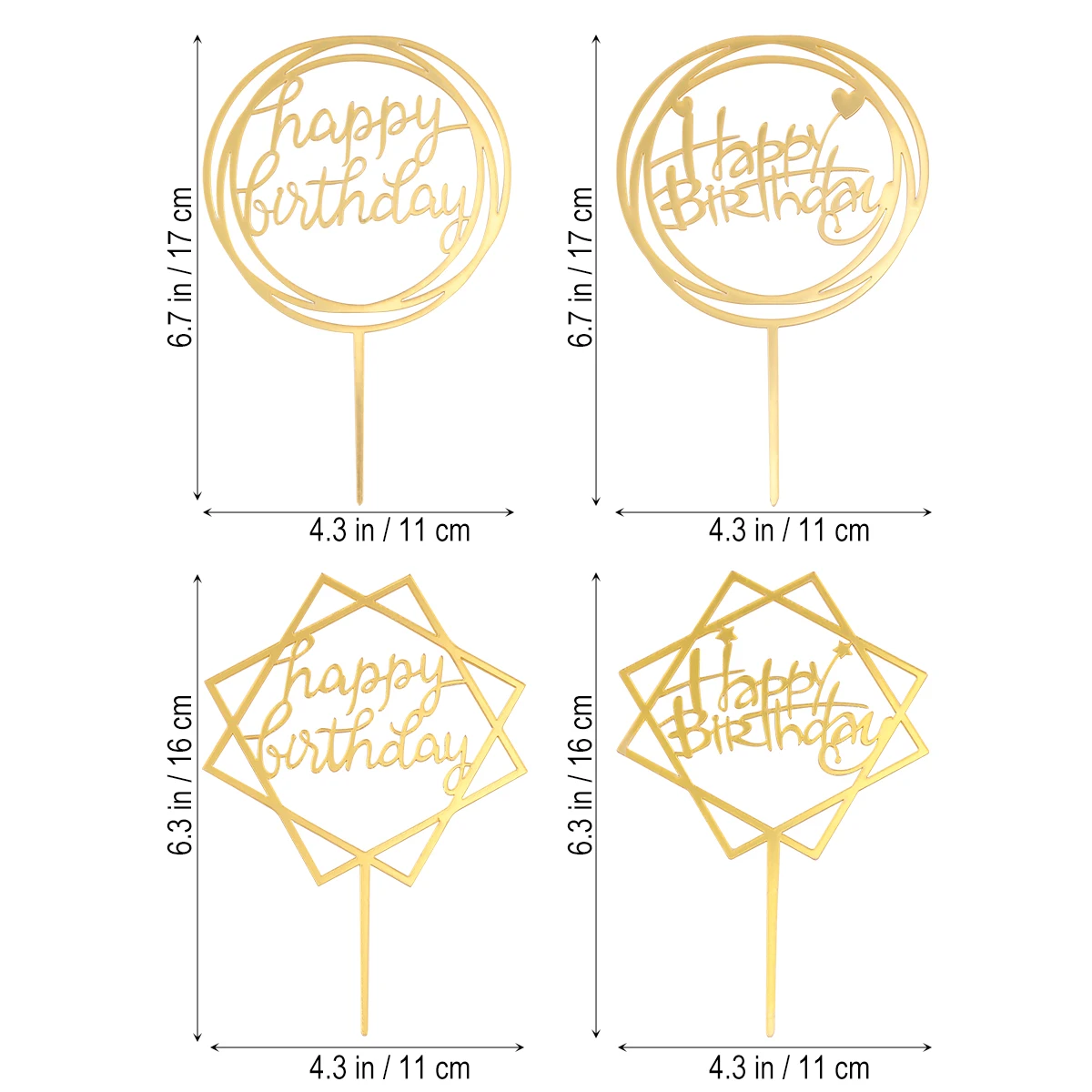 4 Pcs Birthday Cake Toppers Acrylic Happy Birthday Decor Golden Fruit Picks Dessert Supplies Cake Decoration Party Accessories
4 Pcs Birthday Cake Toppers Acrylic Happy Birthday Decor Golden Fruit Picks Dessert Supplies Cake Decoration Party Accessories