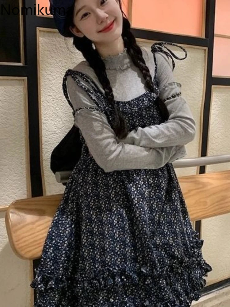 Dresses Outfits Women Two Piece Sets Ruffles Long Sleeve Half High Collar Tshirts Bandage Print Ruffles Loose Dress Sweet Suit
Dresses Outfits Women Two Piece Sets Ruffles Long Sleeve Half High Collar Tshirts Bandage Print Ruffles Loose Dress Sweet Suit