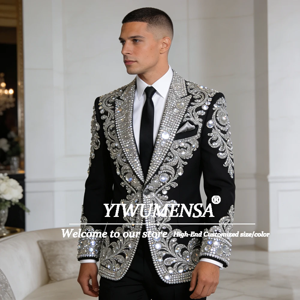 Metallic Beaded Men Suits For Wedding Prom Groom Tuxedos 2 Pieces Sets Bridegroom Prom Blazers Outfits Slim Fit Costume Homme
Metallic Beaded Men Suits For Wedding Prom Groom Tuxedos 2 Pieces Sets Bridegroom Prom Blazers Outfits Slim Fit Costume Homme