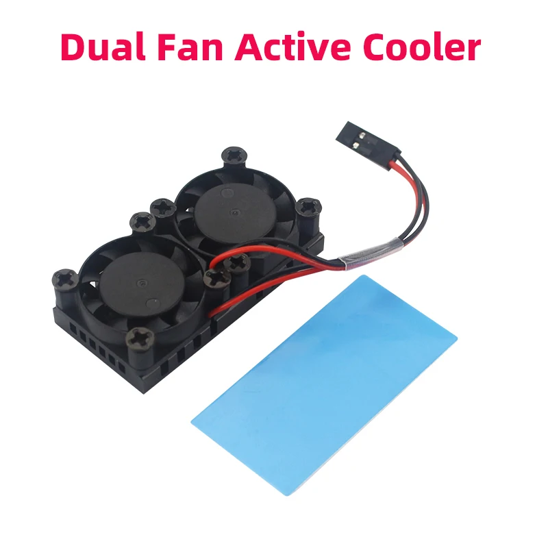 Dual Fan Active Cooler CPU RAM Cooling Radiator with Silicone Thermal Pad for Raspberry Pi 4 Model B 3B+ 3B
Dual Fan Active Cooler CPU RAM Cooling Radiator with Silicone Thermal Pad for Raspberry Pi 4 Model B 3B+ 3B