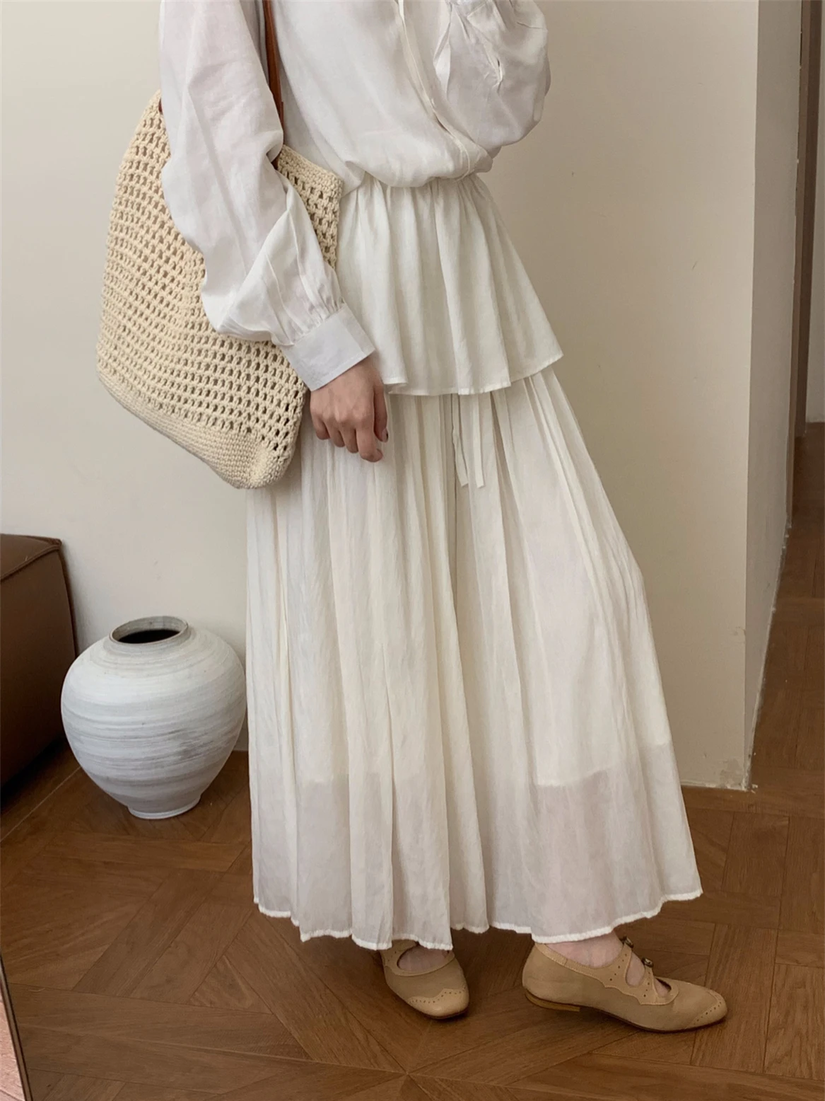 Casual Korean Style Elastic Waist Half Skirt Women's Summer New Loose Long Skirt Skin-friendly Breathable with Drawstring
Casual Korean Style Elastic Waist Half Skirt Women's Summer New Loose Long Skirt Skin-friendly Breathable with Drawstring