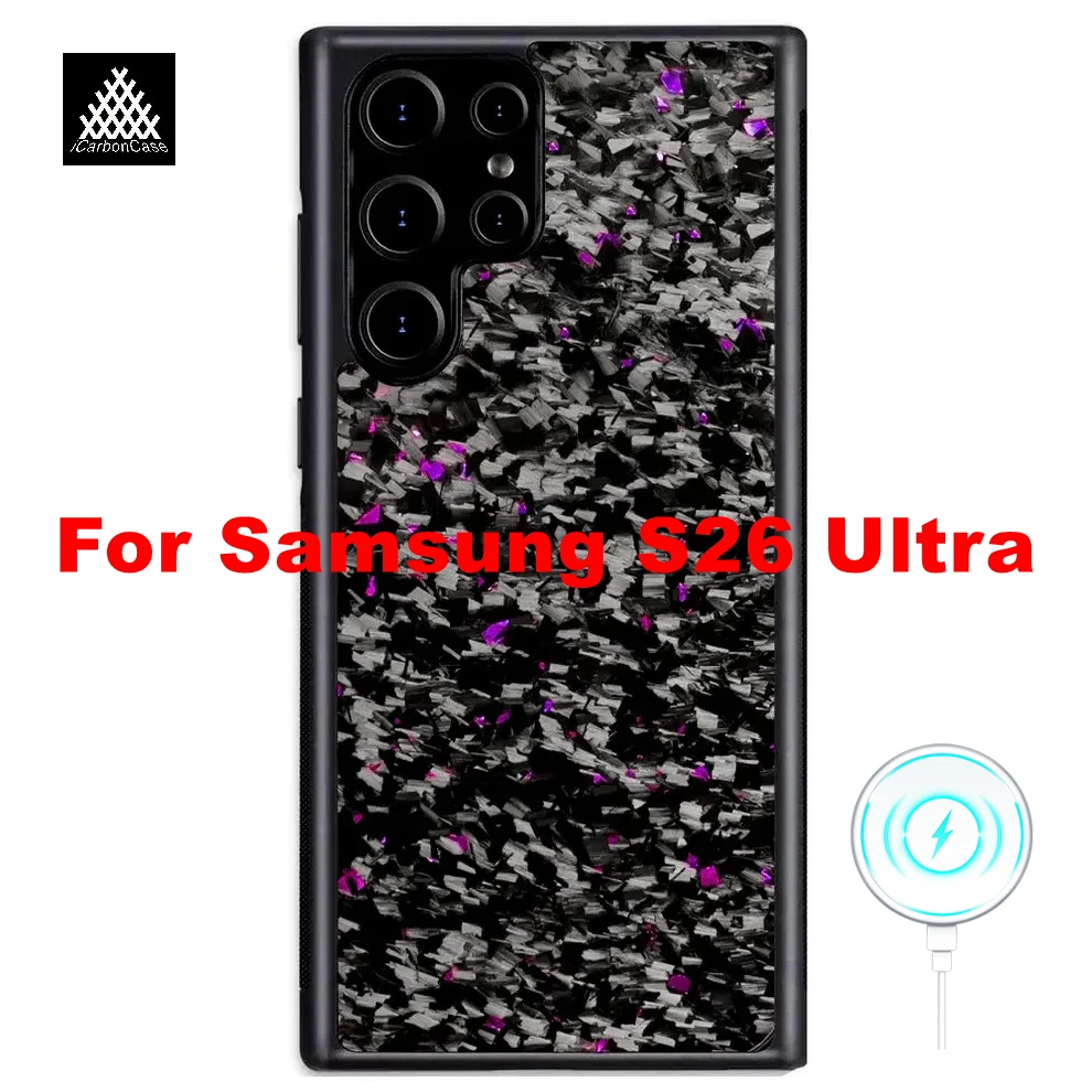 Magnetic Real Small Forged Glossy Carbon Fiber Case for Samsung Galaxy S26 Ultra S26Ultra S26U S26+ S26 plus Cover with Magsafe
Magnetic Real Small Forged Glossy Carbon Fiber Case for Samsung Galaxy S26 Ultra S26Ultra S26U S26+ S26 plus Cover with Magsafe