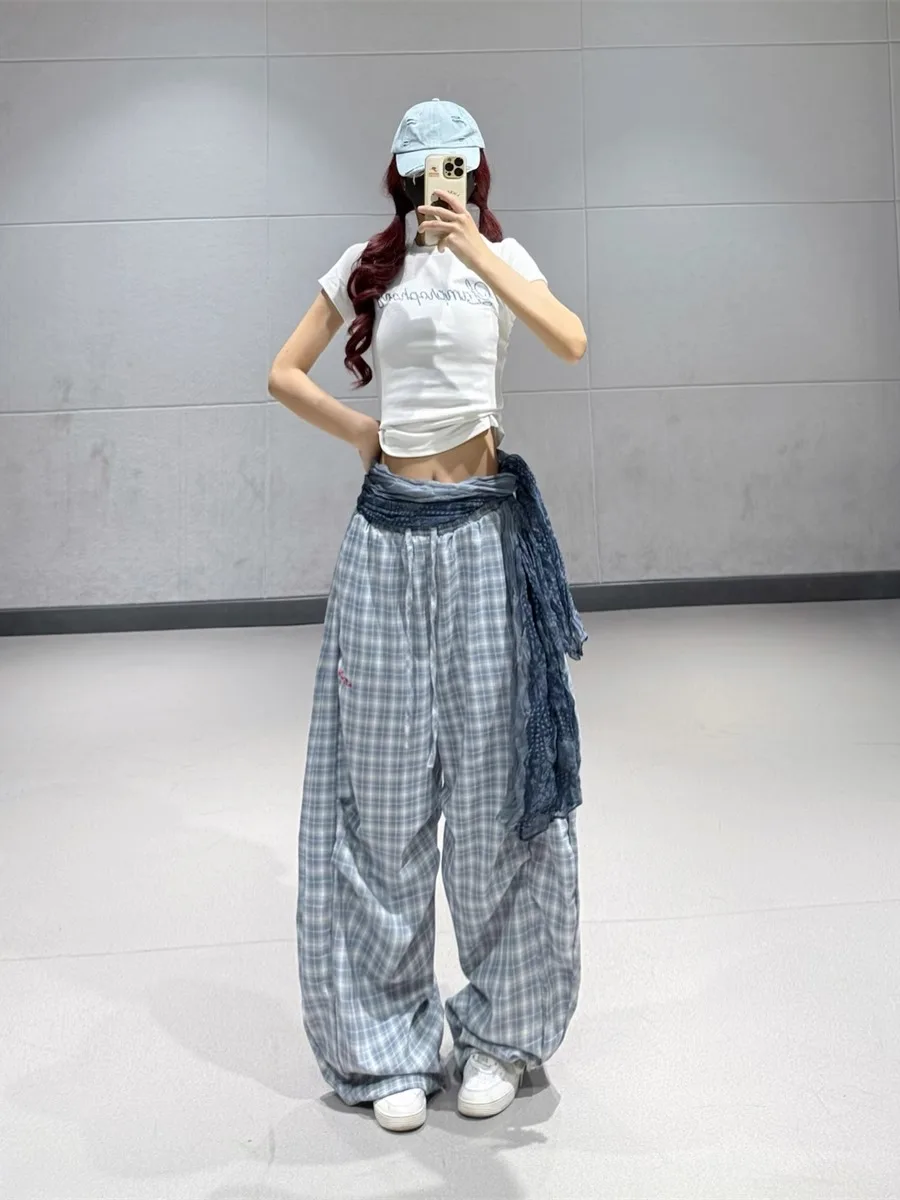 Lin Xiaohua Soft Milk Blue Plaid Casual Pants Women Summer Thin Drapey Wide Leg Knife Pants Sports Long Pants High Waist Stra...
Lin Xiaohua Soft Milk Blue Plaid Casual Pants Women Summer Thin Drapey Wide Leg Knife Pants Sports Long Pants High Waist Stra...