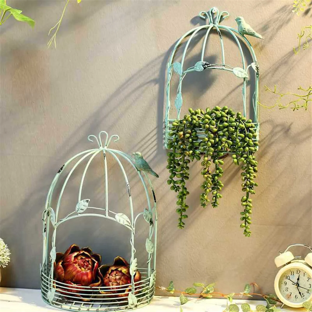 SLQZT Vintage Country Wall Hanging Wire Iron Half Bird Cage Flower Pot Garden Decoration Retro Birdcage Storage Rack Pot C
SLQZT Vintage Country Wall Hanging Wire Iron Half Bird Cage Flower Pot Garden Decoration Retro Birdcage Storage Rack Pot C