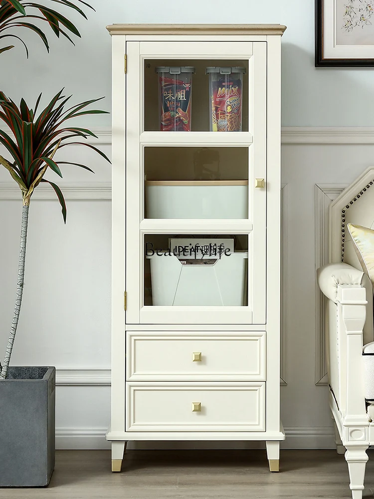 American solid wood wine cabinet living room furniture high-grade gray white color matching furniture
American solid wood wine cabinet living room furniture high-grade gray white color matching furniture