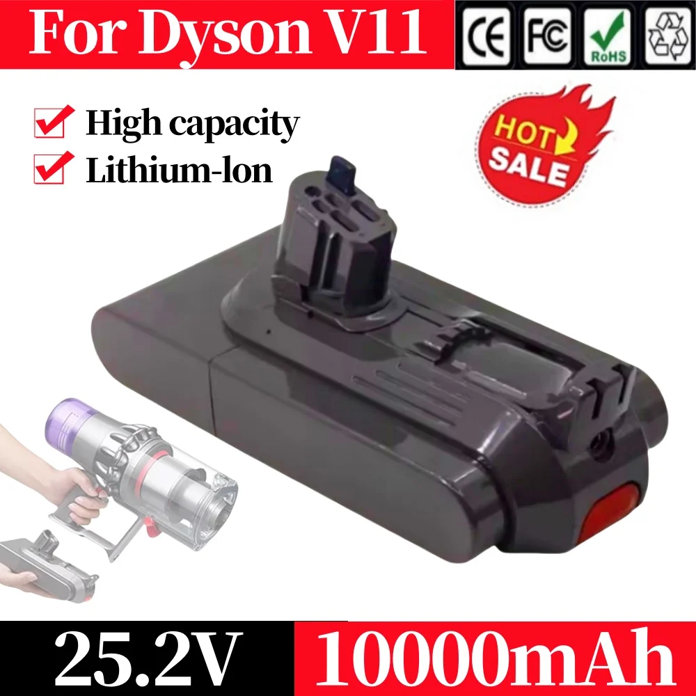 25.2V 10Ah/10000mAh for Dyson V11 Battery Absolute V11 Animal Li-ion Vacuum Cleaner Rechargeable Battery Super Lithium Cell
25.2V 10Ah/10000mAh for Dyson V11 Battery Absolute V11 Animal Li-ion Vacuum Cleaner Rechargeable Battery Super Lithium Cell 