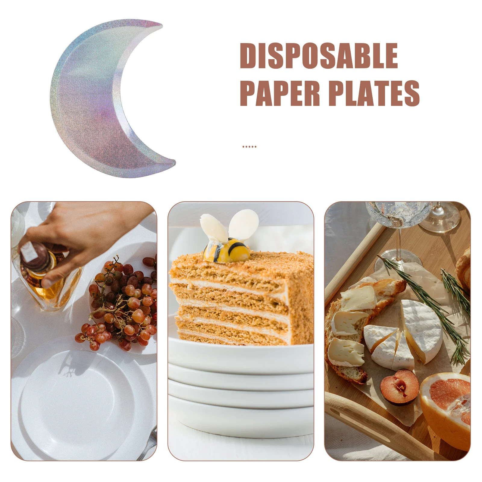 8Pcs Moon Paper Plates Disposable Elegant Simple Design Party Tableware for Christmas Easter Spring Theme Party Kids Adults
8Pcs Moon Paper Plates Disposable Elegant Simple Design Party Tableware for Christmas Easter Spring Theme Party Kids Adults