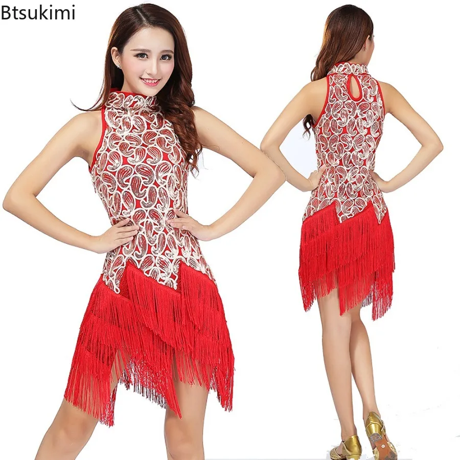 Женское платье с открытыми плечами и пайетками для латинских танцев, сексуальные блестящие платья с кисточками, наряд для выступлений, костюм для сценического соревнования
Женское платье с открытыми плечами и пайетками для латинских танцев, сексуальные блестящие платья с кисточками, наряд для выступлений, костюм для сценического соревнования