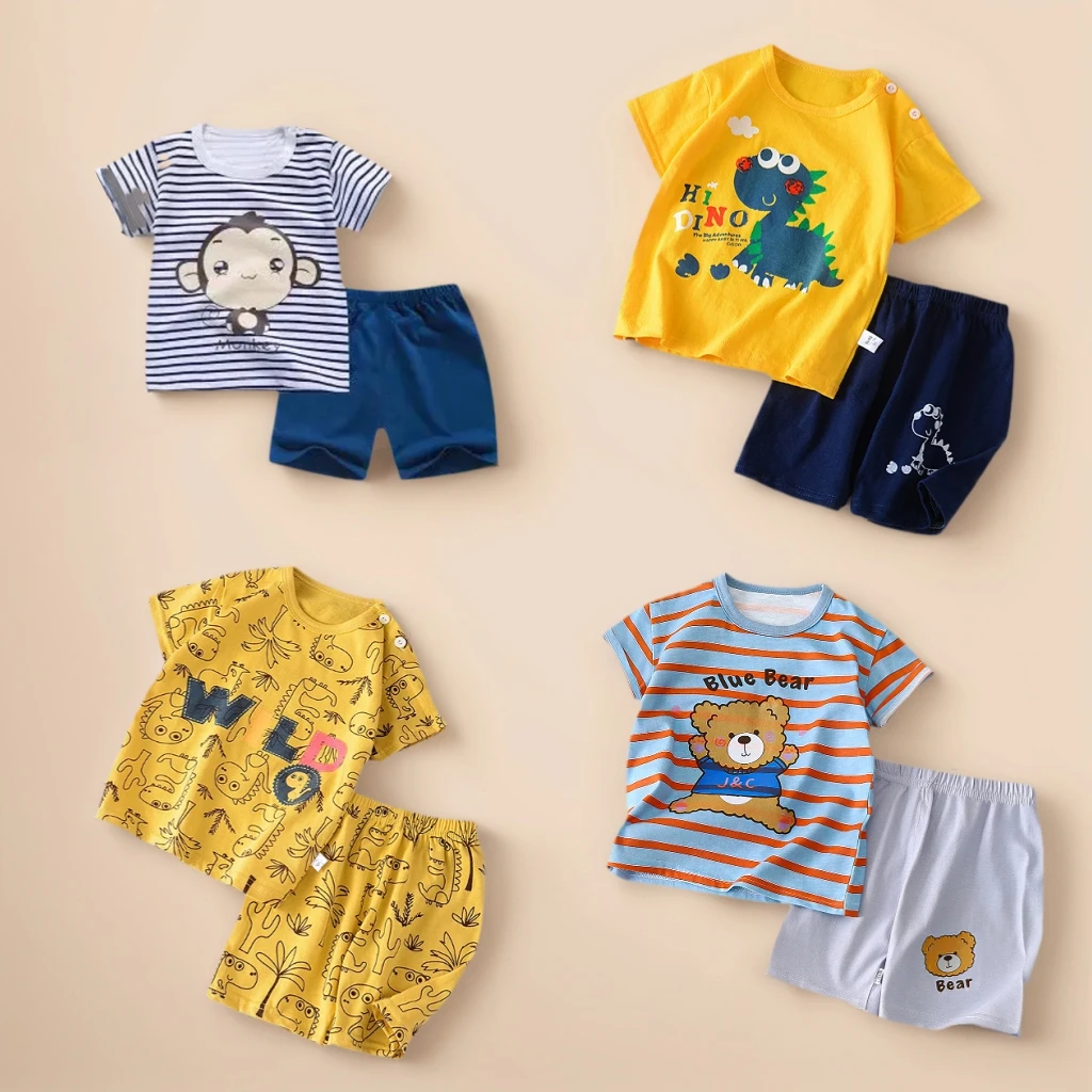 Kids Short Sleeve Shorts Outfits Cartoon Tshirt Casual Fashion Tops Summer Clothing Baby Boys Girls Loose Cute Tees+shorts 2pcs
Kids Short Sleeve Shorts Outfits Cartoon Tshirt Casual Fashion Tops Summer Clothing Baby Boys Girls Loose Cute Tees+shorts 2pcs