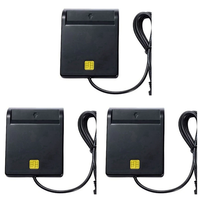 3X USB Smart Card Reader Atm Bank Tax Declaration Ic Card ID Card Smart Card Reader(Black)
3X USB Smart Card Reader Atm Bank Tax Declaration Ic Card ID Card Smart Card Reader(Black)