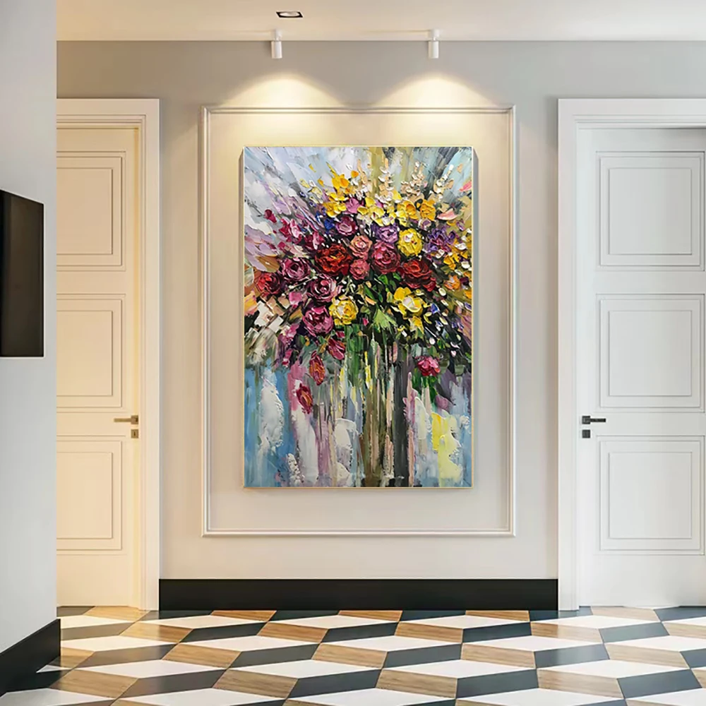 Knife Thick Texture Rose Oil Painting Handmade On Canvas Oil Painting Wall Art Flower Picture For Living Room Bedroom Decoration
Knife Thick Texture Rose Oil Painting Handmade On Canvas Oil Painting Wall Art Flower Picture For Living Room Bedroom Decoration