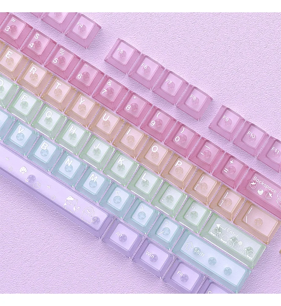 Keycap personality 115 keys small full set of original DIY mechanical keyboard Symphony fog candy keycap PC transparent
Keycap personality 115 keys small full set of original DIY mechanical keyboard Symphony fog candy keycap PC transparent