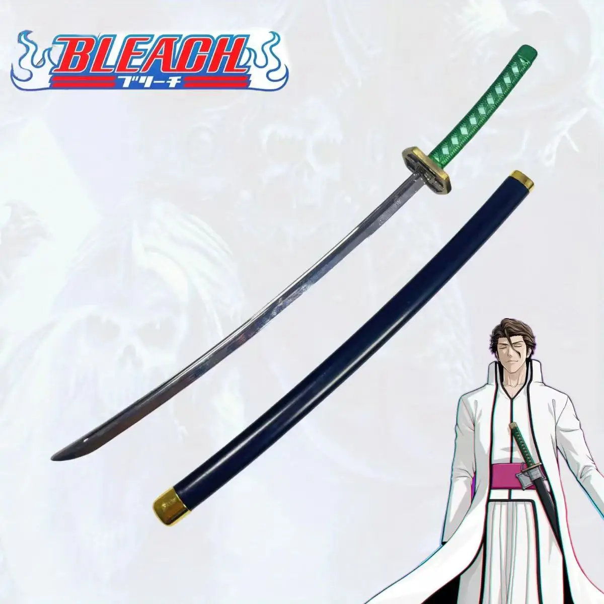 8.6inch Bleach Aizen Sousuke Metal Katana Sword Katana Zanpakutou Sabre Original Samurai Sabre Ninja Knife Cosplay Prop Toy
8.6inch Bleach Aizen Sousuke Metal Katana Sword Katana Zanpakutou Sabre Original Samurai Sabre Ninja Knife Cosplay Prop Toy