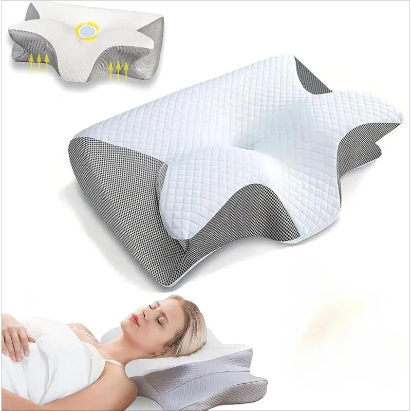 Sleep Apnea Pillow, Upgraded Memory Foam Cervical Pillow for Sleep Apnea, for Side Sleeper, Back Sleepers, Stomach Sleepers Gray
Sleep Apnea Pillow, Upgraded Memory Foam Cervical Pillow for Sleep Apnea, for Side Sleeper, Back Sleepers, Stomach Sleepers Gray