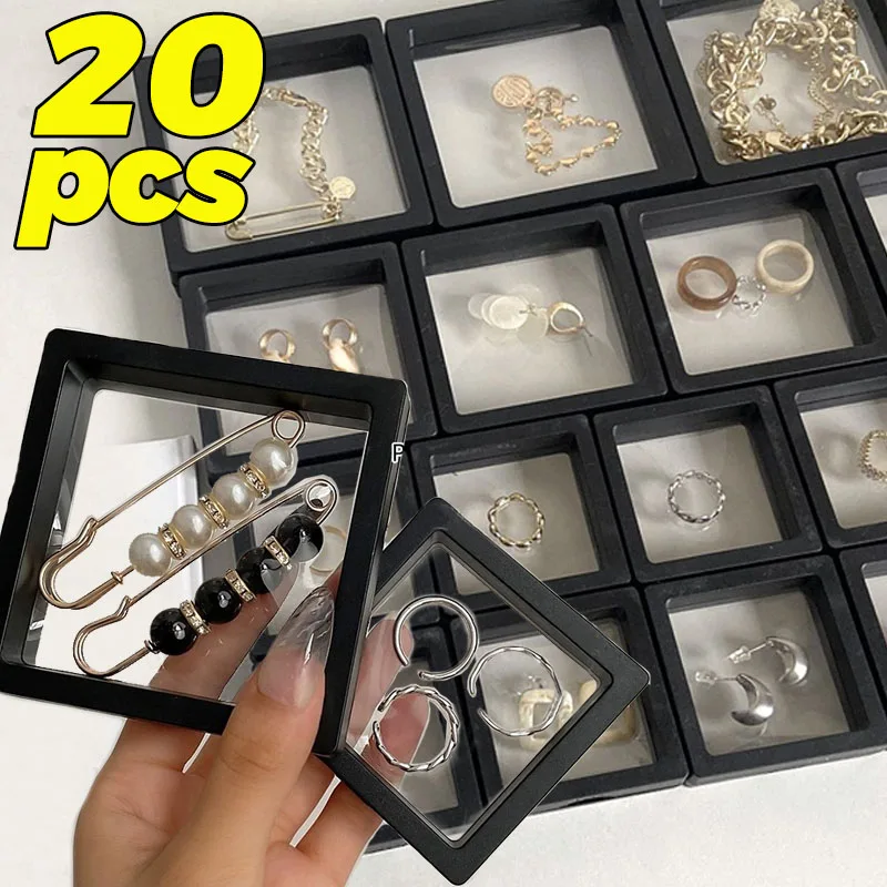 Portable Transparent PE Film Jewelry Storage Box 1/20Pcs 3D Floating Square Frame Bracelets Necklace Earring Display Box Case
Portable Transparent PE Film Jewelry Storage Box 1/20Pcs 3D Floating Square Frame Bracelets Necklace Earring Display Box Case