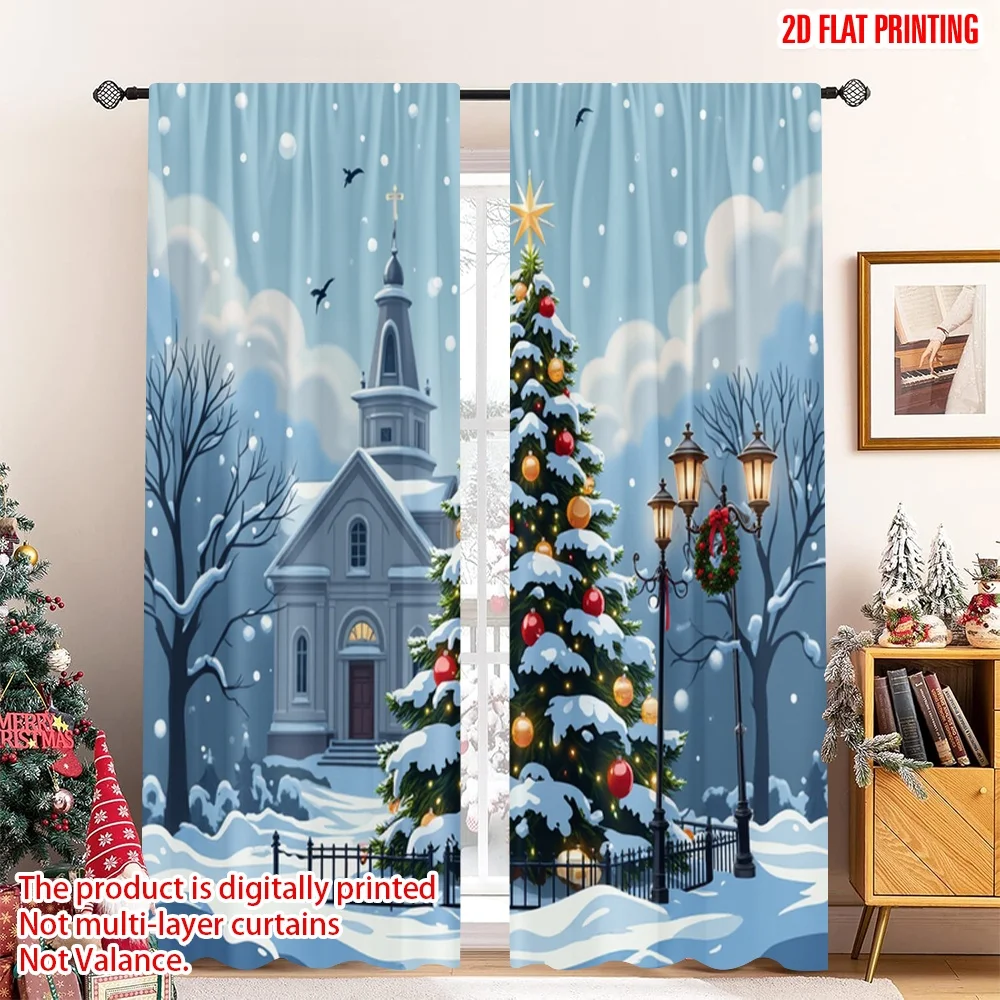 2pcs 2D flat printing Merry Christmas Drapes Vintage Christmas Snow Scene Polyester Fabric Without Electricity Party & Holiday
2pcs 2D flat printing Merry Christmas Drapes Vintage Christmas Snow Scene Polyester Fabric Without Electricity Party & Holiday