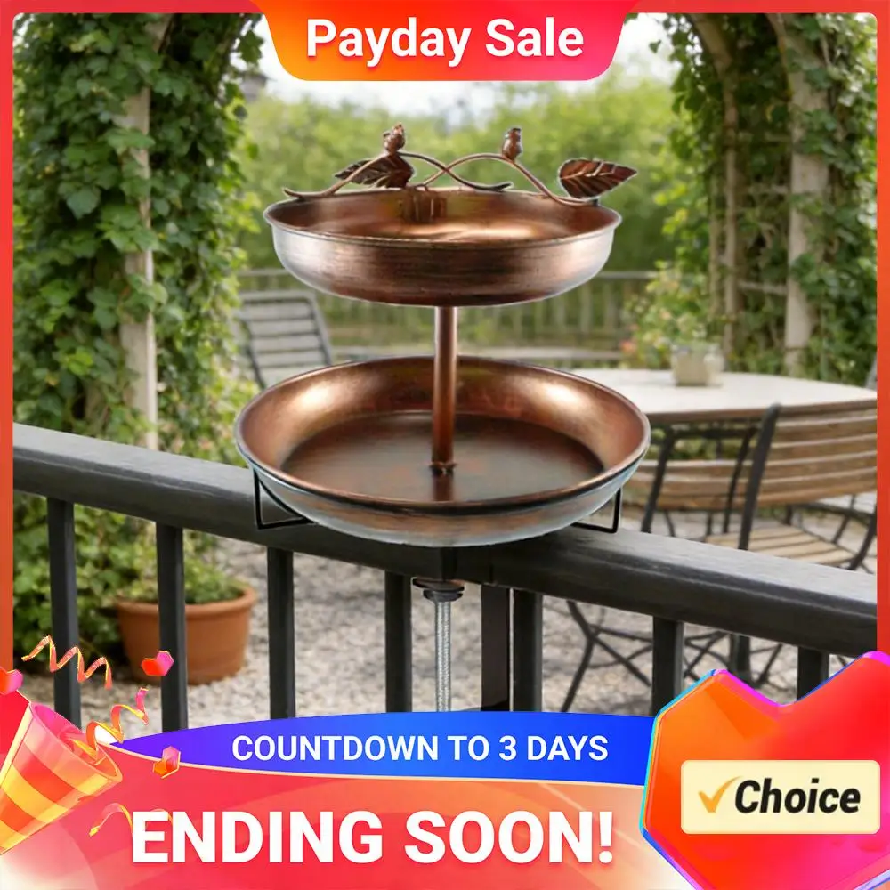 2-Tier Deck Mounted Detachable Birdbath Bowl for Outside Birdfeeder Feeder Bowl for Deck Railing Balcony Yard Garden Decoration
2-Tier Deck Mounted Detachable Birdbath Bowl for Outside Birdfeeder Feeder Bowl for Deck Railing Balcony Yard Garden Decoration