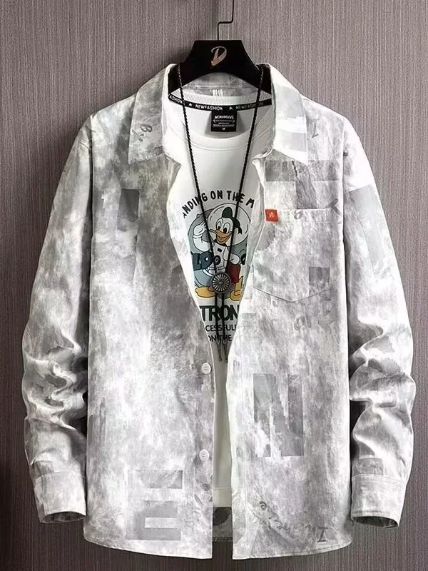 Printed Long Sve Men's irt Jaet Casual Loose Fit Spring Autumn New Sle Versatile Trendy Brand Chinese Brand Clothing
Printed Long Sve Men's irt Jaet Casual Loose Fit Spring Autumn New Sle Versatile Trendy Brand Chinese Brand Clothing