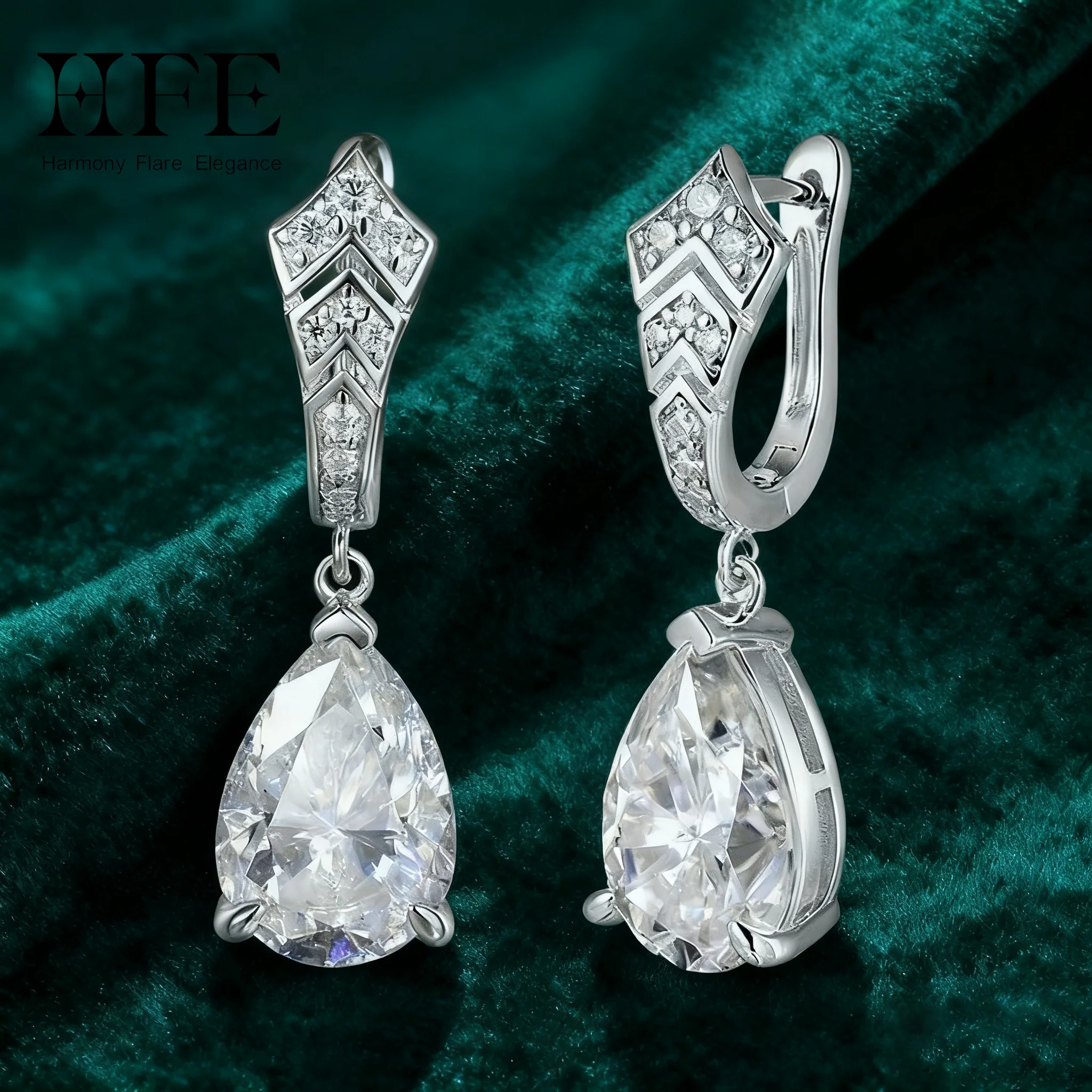 HFE Pear Shape Moissanite Women's Teardrop Earrings D VVS1 High Quality Pure 925 Silver Elegant Party Jewelry Wedding Earring
HFE Pear Shape Moissanite Women's Teardrop Earrings D VVS1 High Quality Pure 925 Silver Elegant Party Jewelry Wedding Earring
