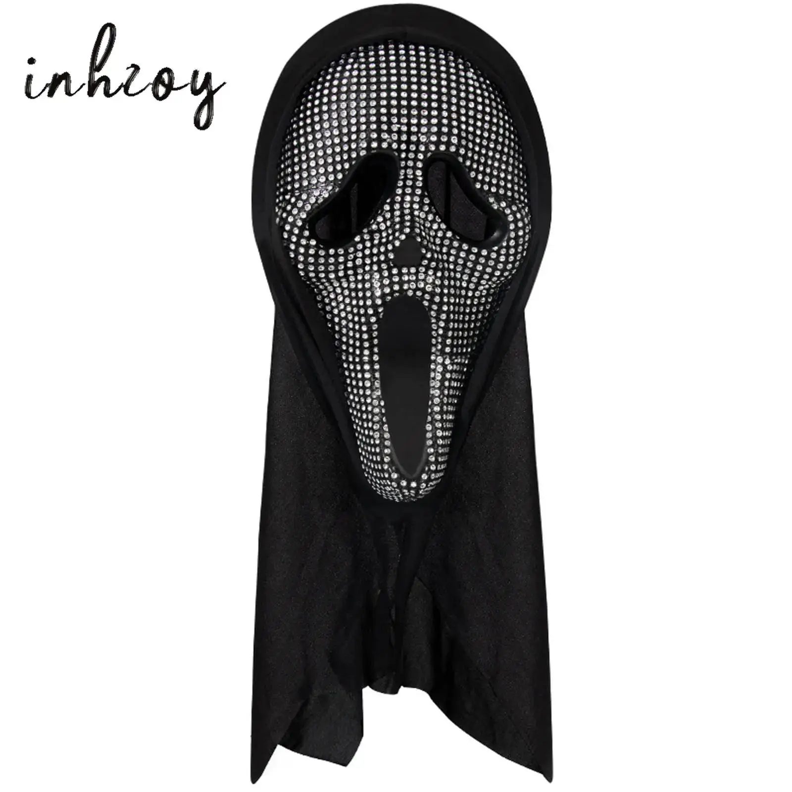 Unisex Scary Horror Ghost Mask Shiny Rhinestones Full Face Mask Halloween Festival Carnival Cosplay Party Costume Accessories
Unisex Scary Horror Ghost Mask Shiny Rhinestones Full Face Mask Halloween Festival Carnival Cosplay Party Costume Accessories