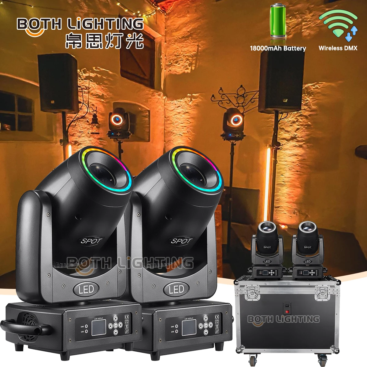 2 единицы BPM-Spots 100 батарей и беспроводной DMX 100 Вт светодиодный точечный светильник с подвижной головкой, свадебный DJ-клуб, мероприятия в зарядном футляре
2 единицы BPM-Spots 100 батарей и беспроводной DMX 100 Вт светодиодный точечный светильник с подвижной головкой, свадебный DJ-клуб, мероприятия в зарядном футляре