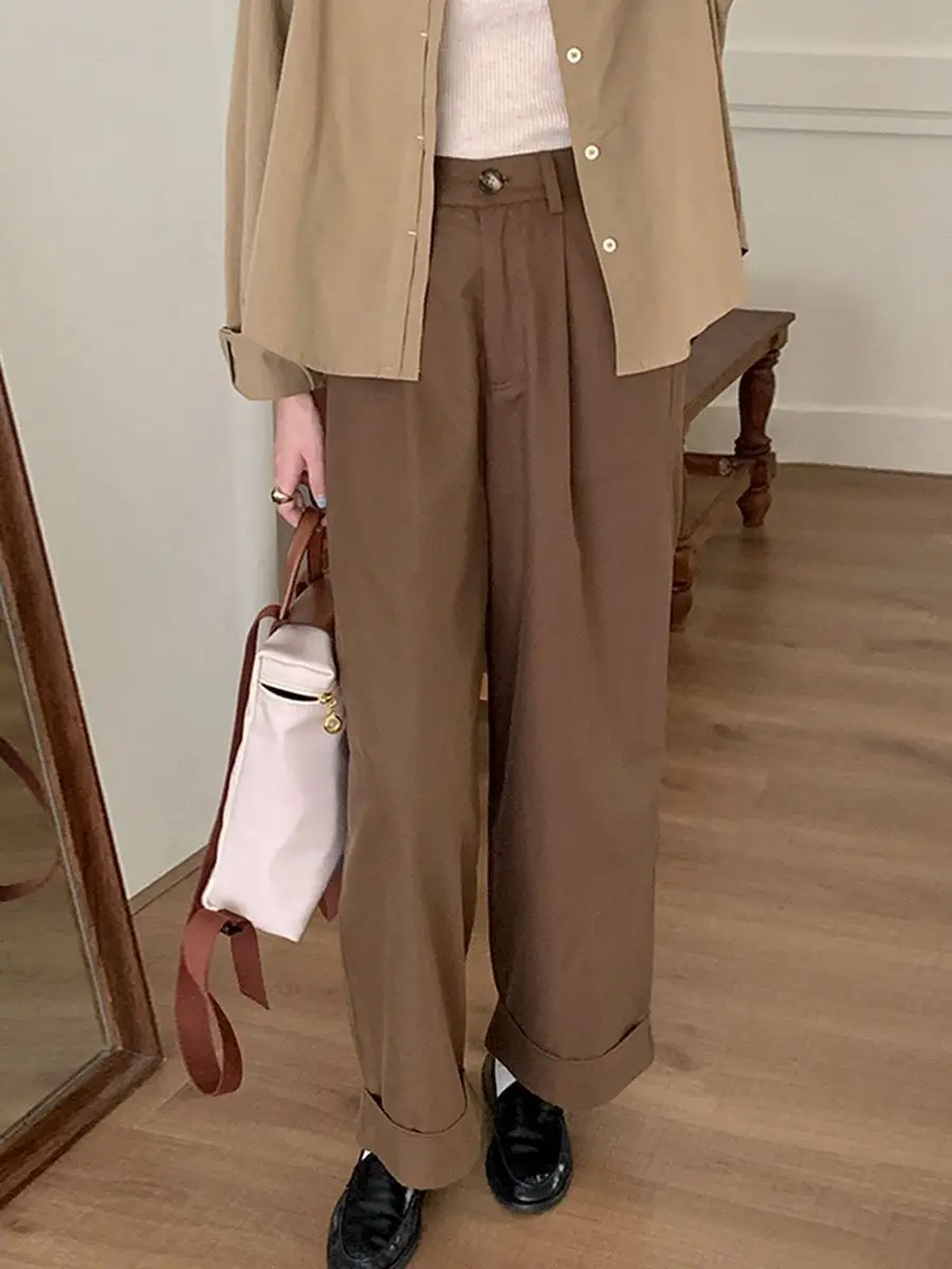 Autumn High Waist All-Match Women Casual Pants Fashion Solid Color Loose Office Lady Straight Simple Elegance Wide Leg Trousers
Autumn High Waist All-Match Women Casual Pants Fashion Solid Color Loose Office Lady Straight Simple Elegance Wide Leg Trousers