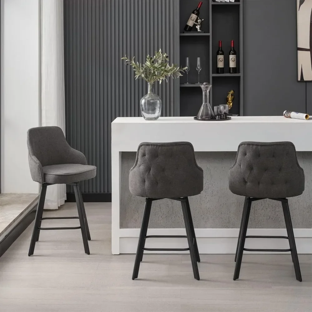 Bar Stools Set of 3,26"Swivel Counter Height Bar Stools with High Back,Linen Kitchen Barstools Counter Height for Kitchen Island
Bar Stools Set of 3,26"Swivel Counter Height Bar Stools with High Back,Linen Kitchen Barstools Counter Height for Kitchen Island
