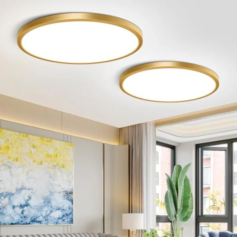 2 Pack Gold LED Ceiling Light Fixture Flush Mount 24W 240W Equivalent 3200LM 5000K Daylight White IP40 Flat Modern Round Ceilin
2 Pack Gold LED Ceiling Light Fixture Flush Mount 24W 240W Equivalent 3200LM 5000K Daylight White IP40 Flat Modern Round Ceilin