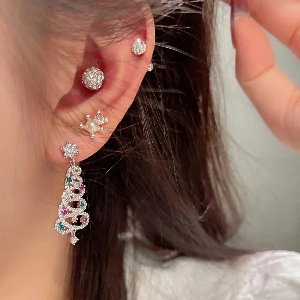Zircon Rhinestone Christmas Tree Drop Earrings Geometric Tassel Colorful Earrings Fashion New Year Holiday Jewelry
Zircon Rhinestone Christmas Tree Drop Earrings Geometric Tassel Colorful Earrings Fashion New Year Holiday Jewelry