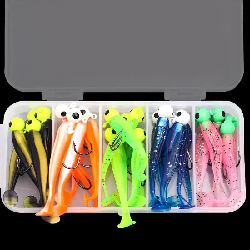 T Tail Soft Bait 25X Silicone Freshwater Paddle Tail Swimbaits Fish Catching Attractants Lead Hook With Box For Pike
T Tail Soft Bait 25X Silicone Freshwater Paddle Tail Swimbaits Fish Catching Attractants Lead Hook With Box For Pike