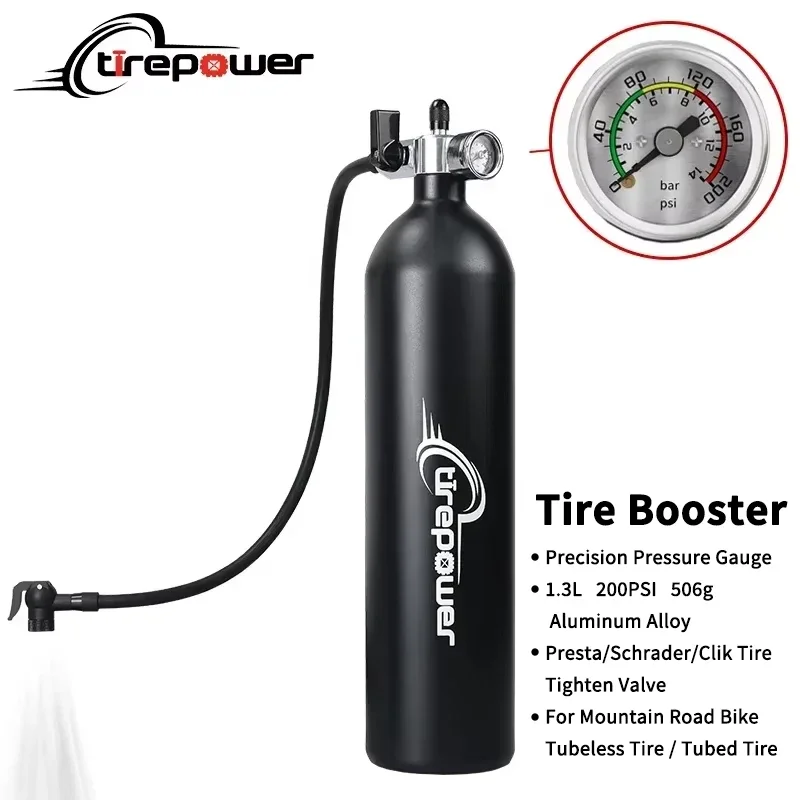 Tubeless/Tubed Tire Inflator 1.3L Bike Pump Max 200 PSI Tire Booster Compatible with Presta & Schrade Valves for Road MTB Bikes
Tubeless/Tubed Tire Inflator 1.3L Bike Pump Max 200 PSI Tire Booster Compatible with Presta & Schrade Valves for Road MTB Bikes