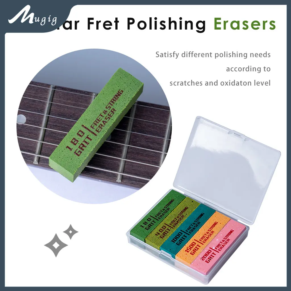 Mugig Guitar Fret Polishing Eraser Abraisive Rubber Blocks 180 Grit 400 Grit 1000 Grit 1500 Grit 2000 Grit Polishing Maintaining
Mugig Guitar Fret Polishing Eraser Abraisive Rubber Blocks 180 Grit 400 Grit 1000 Grit 1500 Grit 2000 Grit Polishing Maintaining