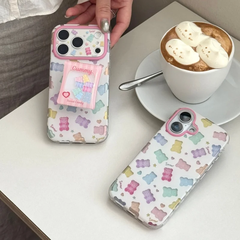 Korean Cute Candy Bear Phone Case For iPhone 17 Pro 16 Pro 16 15 Pro Max Cover with Shaking Stand Shockproof Cases For Apple 17
Korean Cute Candy Bear Phone Case For iPhone 17 Pro 16 Pro 16 15 Pro Max Cover with Shaking Stand Shockproof Cases For Apple 17