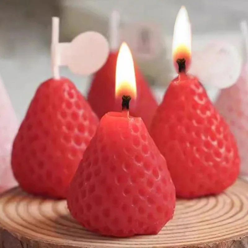 Strawberry Silicone Candle Mold 4-Cavity - Platinum Food Grade for Baking & Aromatherapy Candles, Valentine's Gift DIY Kit with
Strawberry Silicone Candle Mold 4-Cavity - Platinum Food Grade for Baking & Aromatherapy Candles, Valentine's Gift DIY Kit with