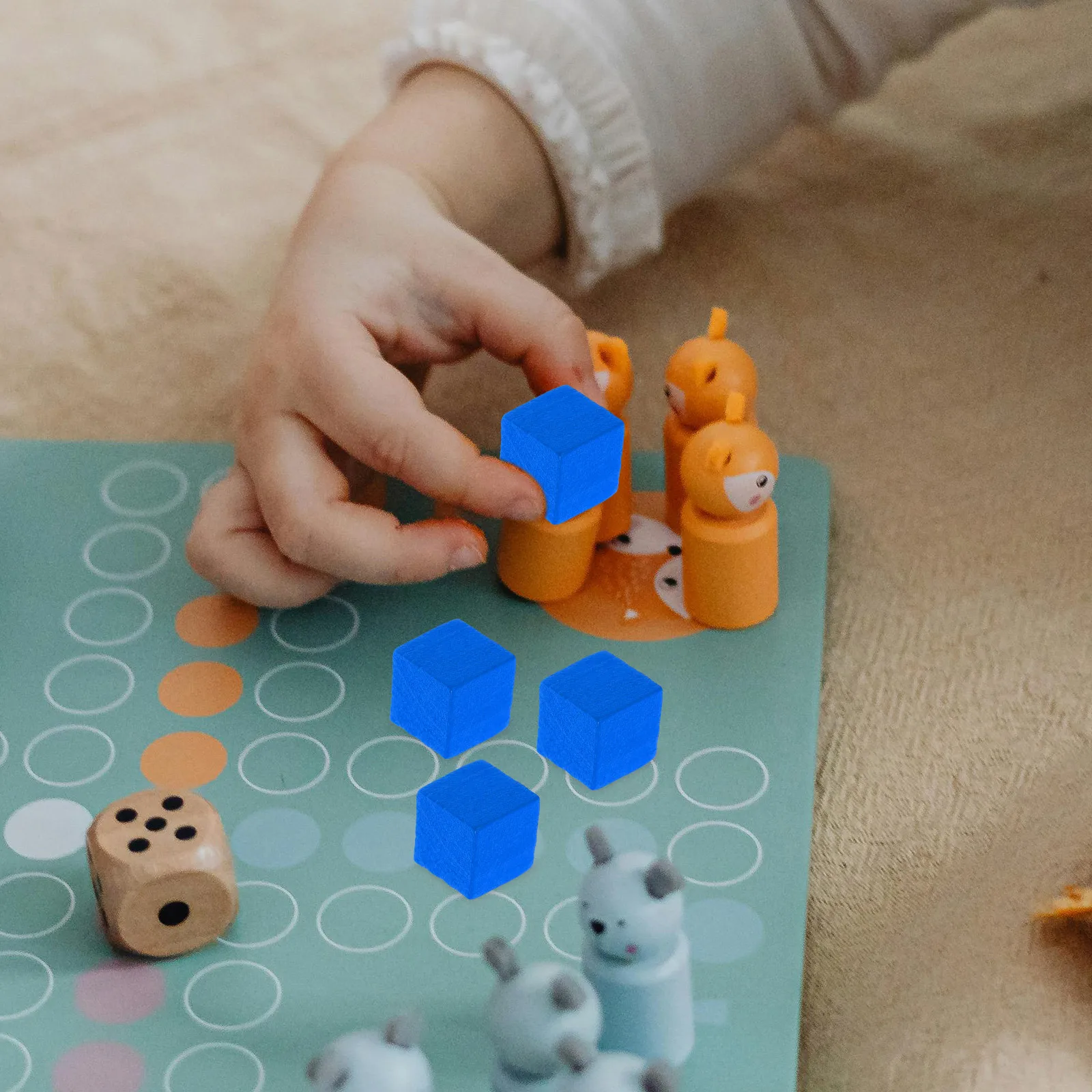 50pcs Wooden Chess Pieces Small Size Durable Game Pawns For Board Games Educational Math Learning Tabletop Components