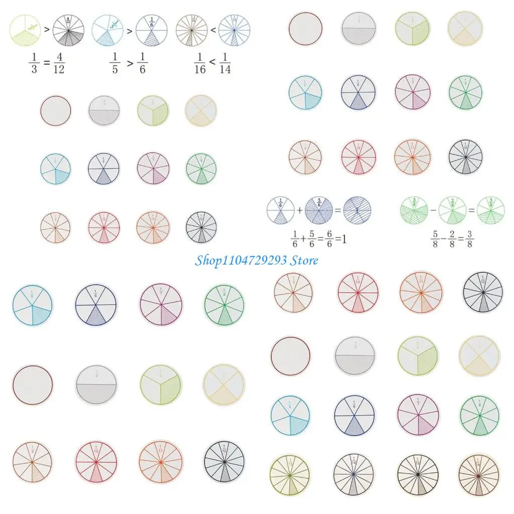 Y2GD Fractions Circles From to 1/12 Interactive Fraction Discs Fraction Mathematics Learning Aid For Student Teacher
Y2GD Fractions Circles From to 1/12 Interactive Fraction Discs Fraction Mathematics Learning Aid For Student Teacher