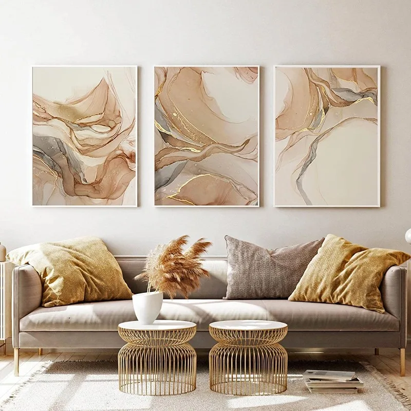 3pcs Modern Marbled Canvas Wall Art for Living Room and Bedroom Decor - Light Brown Abstract Painting Frameless Poster
3pcs Modern Marbled Canvas Wall Art for Living Room and Bedroom Decor - Light Brown Abstract Painting Frameless Poster