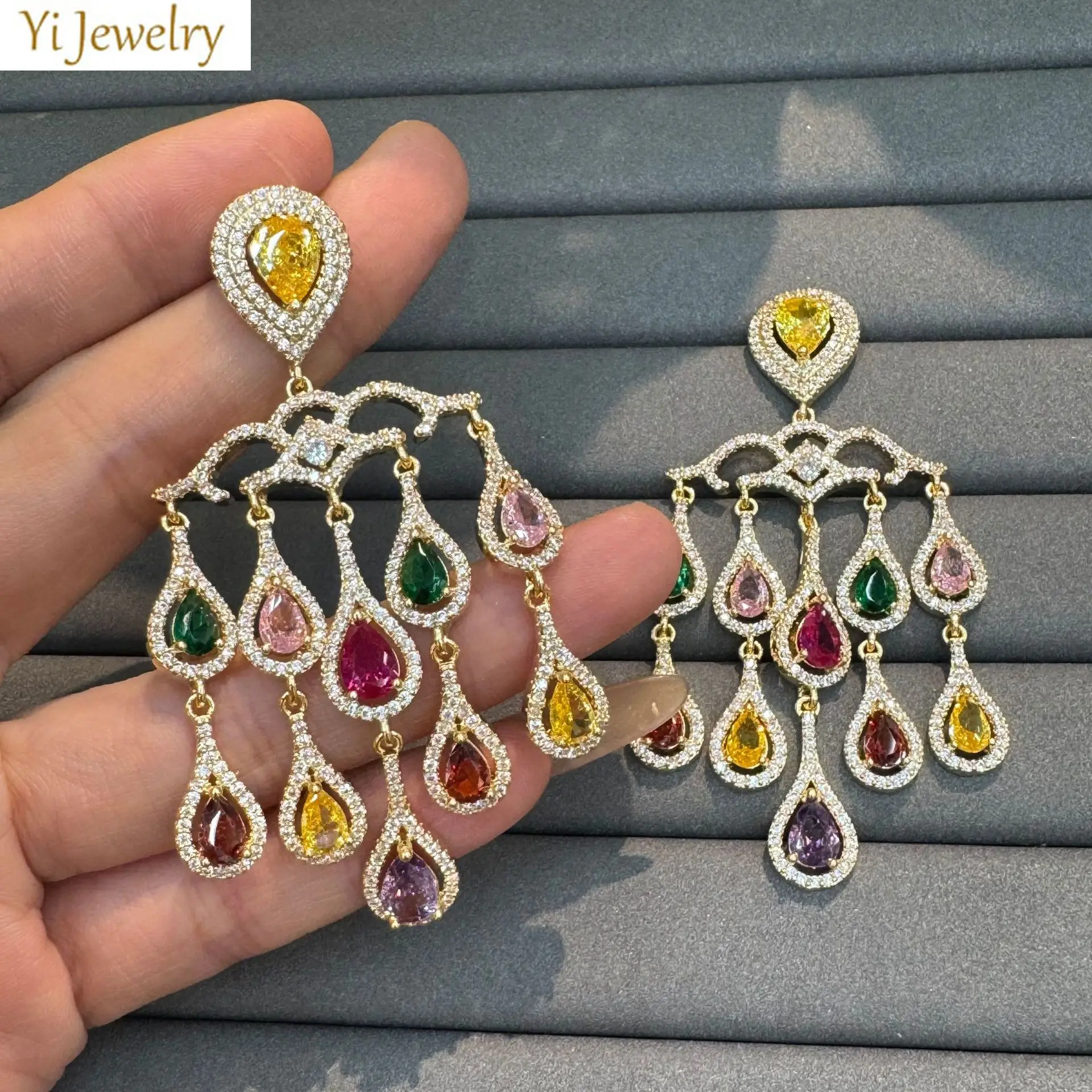 luxury zirconia earrings for women dinner party shiny multicolor water drop dangling earrings yellow green blue orange
luxury zirconia earrings for women dinner party shiny multicolor water drop dangling earrings yellow green blue orange