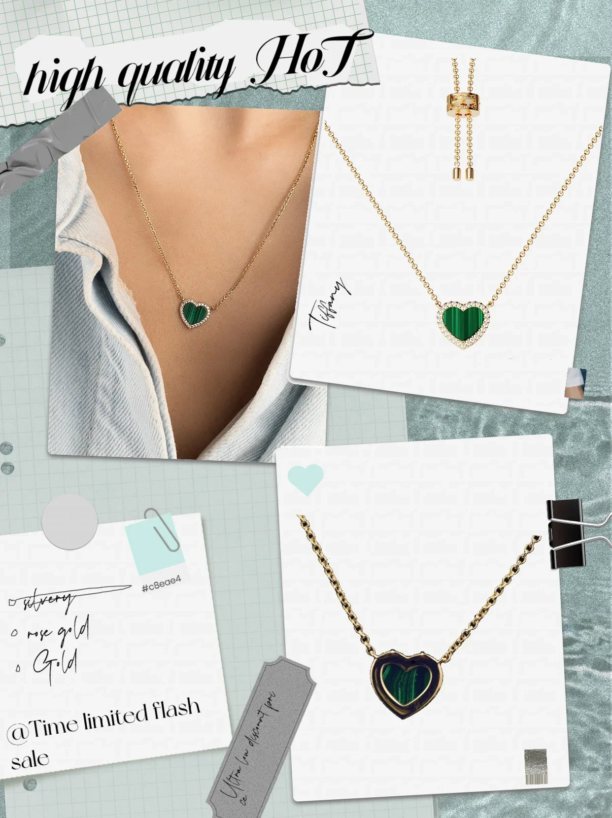 Solid Silver S925 Necklace with Diamond and Peacock Stone, Love, Elegance, Noble Luxury, Women's Lover's Day OL Style
Solid Silver S925 Necklace with Diamond and Peacock Stone, Love, Elegance, Noble Luxury, Women's Lover's Day OL Style