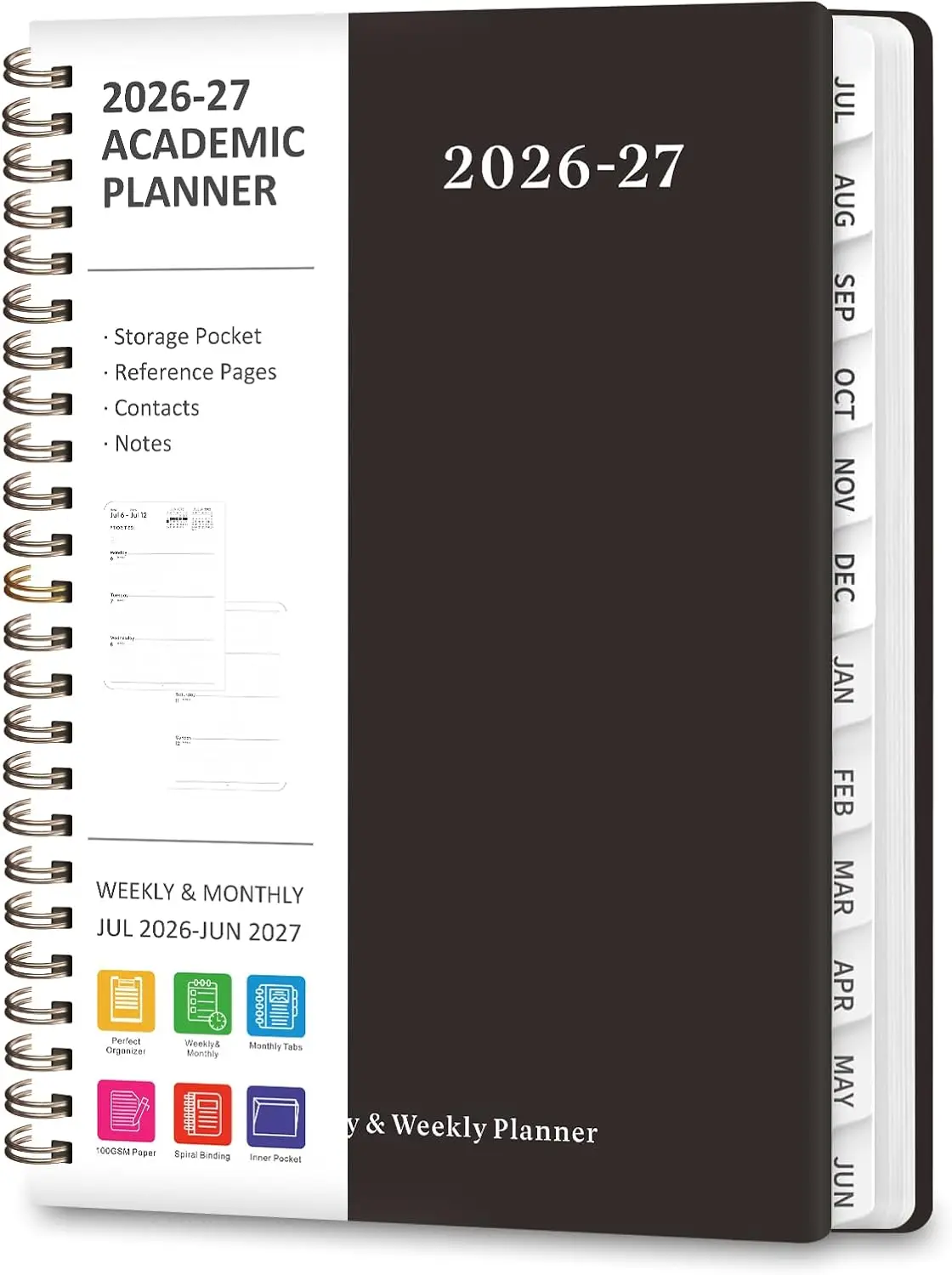 Academic Year Planner 2026-2027, Weekly Monthly Calendar with Ruled Daily Blocks, A5 Agenda Book for School Office, July
Academic Year Planner 2026-2027, Weekly Monthly Calendar with Ruled Daily Blocks, A5 Agenda Book for School Office, July