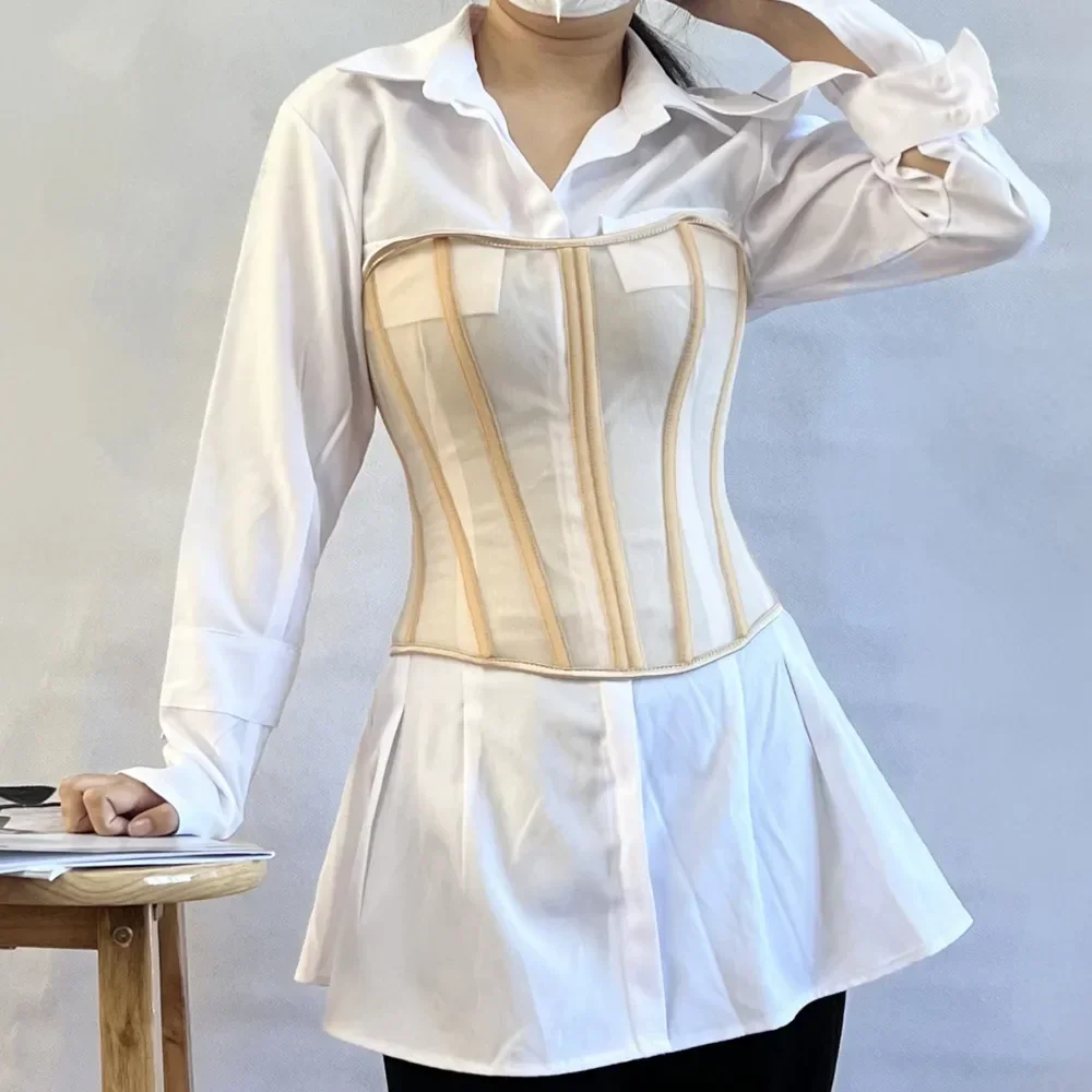 Женский винтажный прозрачный сетчатый корсет, бюстье без бретелек в стиле пэчворк, на шнуровке сзади, формирователь тела и топ на талии
Женский винтажный прозрачный сетчатый корсет, бюстье без бретелек в стиле пэчворк, на шнуровке сзади, формирователь тела и топ на талии