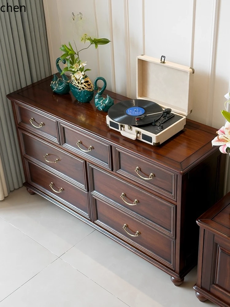 HXL Living Room Pure Solid Wood Chest of Drawers Vintage Dining Side Cabinet Bedroom Solid Wood Storage Cabinet
HXL Living Room Pure Solid Wood Chest of Drawers Vintage Dining Side Cabinet Bedroom Solid Wood Storage Cabinet