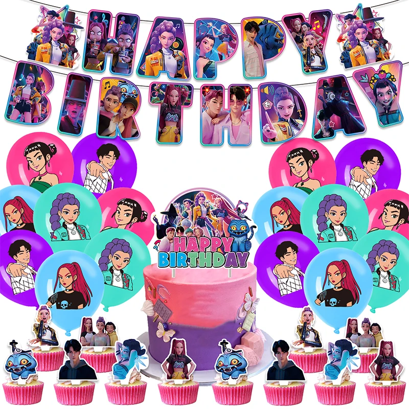 Demon-Hunter Balloon girl Birthday Party Supplies banner Decoration kit cake topper Baby Shower gift
Demon-Hunter Balloon girl Birthday Party Supplies banner Decoration kit cake topper Baby Shower gift